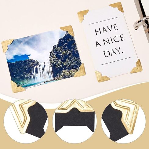 GORGECRAFT 10 Sheets 240Pcs Classic Self-Adhesive Paper Photo Corner Stickers Picture Mounting Corners Wall Decoration Sticker DIY Album Accessories for Scrapbooking Personal Journal Notebook (White) in Saudi Arabia