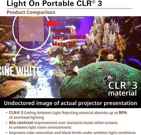 شاشات النخبة 55 بوصة شاشة عرض محمولة مع ارتفاع ثلاثي الأبعاد قابلة للتعديل 16: 9 ك 4K ALD شاشة عرض فائقة الرمي القصيرة للفيلم الشاشة المنزلية - الضوء على CLR 3 TT55V -Clr3 in Kuwait