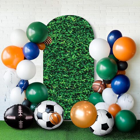 3 Pcs Soccer Theme Arch Stand Cover Spandex Fitted Round Top Arch Backdrop Soccer Theme Birthday Party Decoration for Wedding Birthday Party Photography Banquet Anniversary 4ft 5ft 6ft(Black) in Saudi Arabia