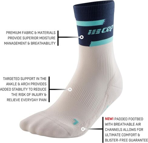 CEP Women’s Camocloud Crew Cut Athletic Performance Running Socks | Mid Cut Sock, Pink/Peacoat, Women, II in Kuwait