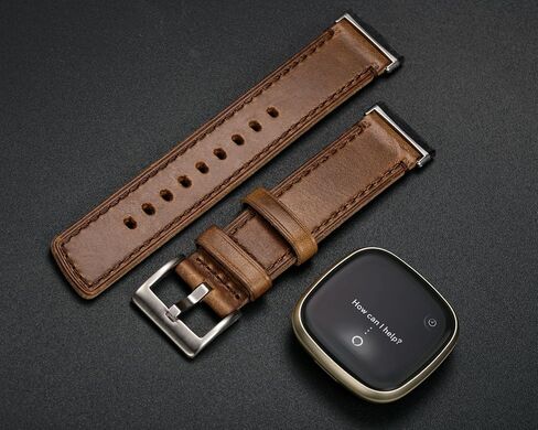 ناعمة هوران من الجلد ساعة ساعة متوافقة مع Fitbit بالعكس 3 / بالعكس 4 / Fitbit Sense / Sense 2 للرجال. in Kuwait