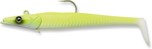 Savage Gear Sandeel Fishing Bait, 5 1/3 oz, Chartreuse White, Realistic Contours & Movement, Durable Construction, Two Tie Points, 5X Hooks, Holographic Eyes, Bait Keeper in Saudi Arabia
