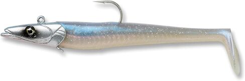 Savage Gear Sandeel Fishing Bait, 5 1/3 oz, Chartreuse White, Realistic Contours & Movement, Durable Construction, Two Tie Points, 5X Hooks, Holographic Eyes, Bait Keeper in Saudi Arabia
