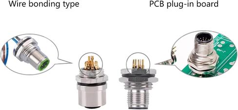 2PCS M12 8 PIN كبل موصل الذكور ، كابل التسكع الخلفي IP67 ، مقبس الطيران المستقيم مستشعر مستشعر الكابل الكهربائي 60V 2A (0.5 متر/1.64 قدم) in Kuwait