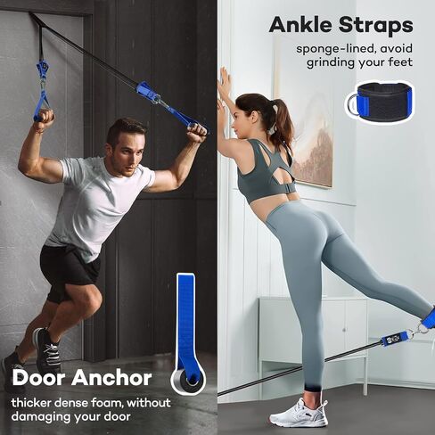 NITEEN Resistance Bands,220lbs Exercise Bands with Handles,Fitness Bands for Working Out, Workout Bands for Muscle Training, Strength, Slim, Yoga, Home Gym Equipment in Saudi Arabia
