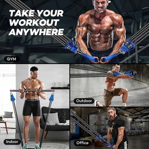 NITEEN Resistance Bands,220lbs Exercise Bands with Handles,Fitness Bands for Working Out, Workout Bands for Muscle Training, Strength, Slim, Yoga, Home Gym Equipment in Saudi Arabia