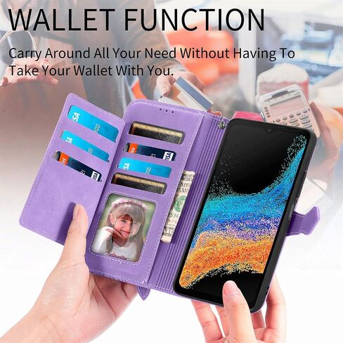 for Moto Edge 2024 Zipper Wallet Case,Moto Edge 2024 Case,Premium Magnetic Closure Stand Function Folio PU Leather Flip Cover Inner Soft TPU Case for Motorola Edge 5G 2024 -Purple in Saudi Arabia