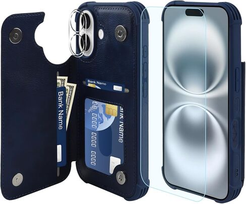 Fanavagy متوافق مع iPhone 16e Wallet Case for Women Men مع حامل بطاقة الائتمان ، RFID Block Pu Leather Flip Folio Phone مع Kickstand المغناطيسي مع واقي كاميرا الشاشة ، Clove Purple in Kuwait