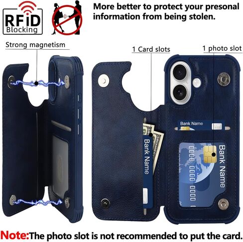 Fanavagy متوافق مع iPhone 16e Wallet Case for Women Men مع حامل بطاقة الائتمان ، RFID Block Pu Leather Flip Folio Phone مع Kickstand المغناطيسي مع واقي كاميرا الشاشة ، Clove Purple in Kuwait