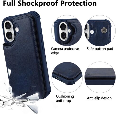 Fanavagy متوافق مع iPhone 16e Wallet Case for Women Men مع حامل بطاقة الائتمان ، RFID Block Pu Leather Flip Folio Phone مع Kickstand المغناطيسي مع واقي كاميرا الشاشة ، Clove Purple in Kuwait