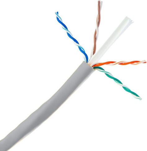 CableWholesale 1000 Foot Bulk Cat6 Ethernet Cable, 24 AWG, 350 Mhz, ETL Listed 4 Pair Stranded Bare Copper, Unshielded Twisted Pair(UTP) with Pull Box, Purple in Kuwait