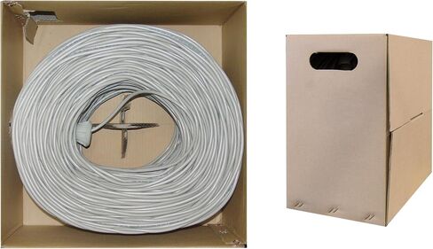 CableWholesale 1000 Foot Bulk Cat6 Ethernet Cable, 24 AWG, 350 Mhz, ETL Listed 4 Pair Stranded Bare Copper, Unshielded Twisted Pair(UTP) with Pull Box, Purple in Kuwait