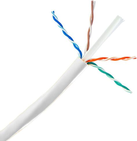 CableWholesale 1000 Foot Bulk Cat6 Ethernet Cable, 24 AWG, 350 Mhz, ETL Listed 4 Pair Stranded Bare Copper, Unshielded Twisted Pair(UTP) with Pull Box, Purple in Kuwait