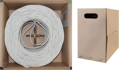 CableWholesale 1000 Foot Bulk Cat6 Ethernet Cable, 24 AWG, 350 Mhz, ETL Listed 4 Pair Stranded Bare Copper, Unshielded Twisted Pair(UTP) with Pull Box, Purple in Kuwait