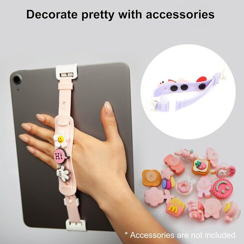 WiLLBee CLIPON Soft Max Mini (Available Device Size : 8.3~9 inch) Universal Tablet PC Silicone Strap Hand Grip Finger Holder - Pink in Kuwait