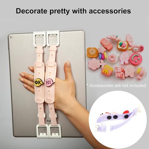 WiLLBee CLIPON Soft Max Mini (Available Device Size : 8.3~9 inch) Universal Tablet PC Silicone Strap Hand Grip Finger Holder - Pink in Kuwait