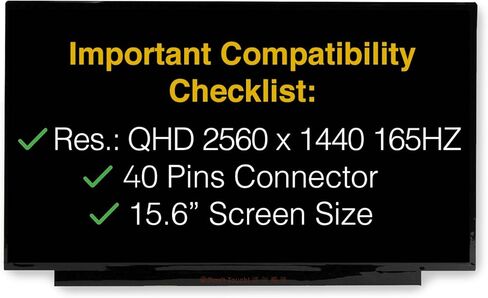 شاشة استبدال لـ ASUS ROG Zephyrus G15 GA503QR 40 دبابيس QHD 2560X1440 Matte LCD LED مع أدوات وشريط in Kuwait