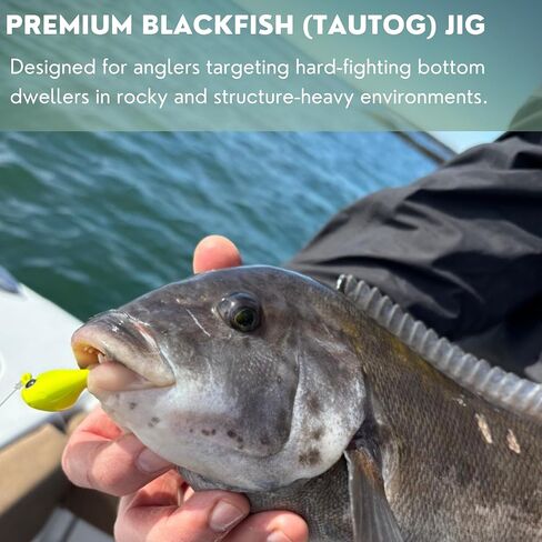 Rock Bottom Jigs™ - Premium Saltwater Fishing Jig for Blackfish (Tautog), Sheepshead, Grouper & Snapper - Wide-Body Design for Less Snags - Ultra-Sharp VMC Hooks & Durable Construction - 2 Pack in Saudi Arabia