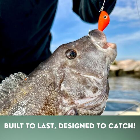 Rock Bottom Jigs™ - Premium Saltwater Fishing Jig for Blackfish (Tautog), Sheepshead, Grouper & Snapper - Wide-Body Design for Less Snags - Ultra-Sharp VMC Hooks & Durable Construction - 2 Pack in Saudi Arabia
