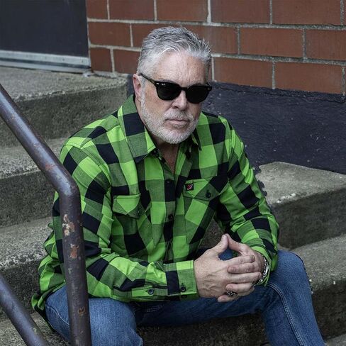 Milwaukee Leather MNG11656 Men's Flannel Plaid Shirt Black and Neon-Green Long Sleeve Cotton Button Down Shirt - 2X-Large in Saudi Arabia