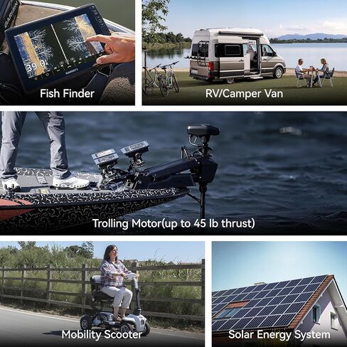 Power Queen 12V 50Ah LiFePO4 Lithium Battery, Portable Deep Cycle Lithiumn Battery with 640Wh Energy, 50A BMS,15000+ Cycles for 12V Trolling Motor, Kayak Marine, RV Camping in Kuwait