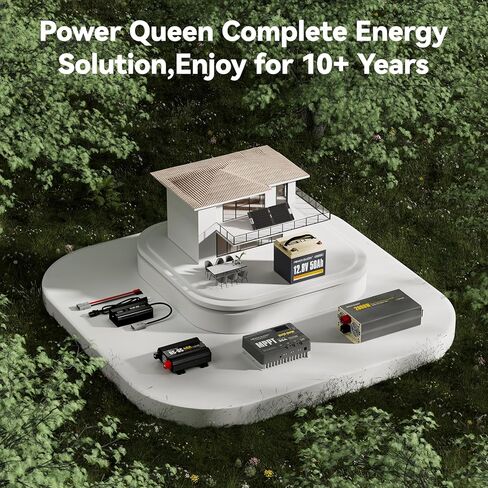 Power Queen 12V 50Ah LiFePO4 Lithium Battery, Portable Deep Cycle Lithiumn Battery with 640Wh Energy, 50A BMS,15000+ Cycles for 12V Trolling Motor, Kayak Marine, RV Camping in Kuwait