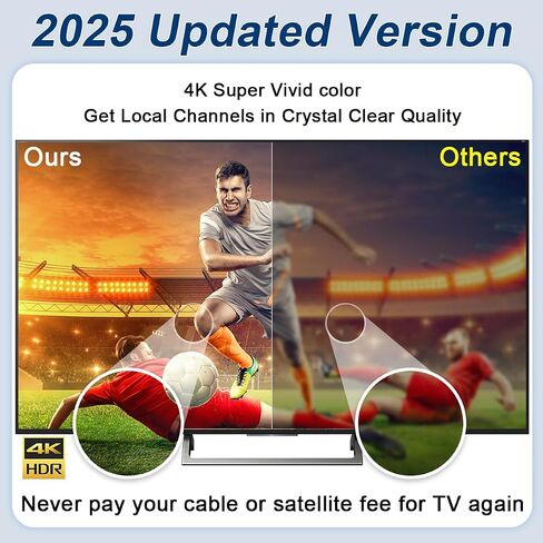 Outdoor TV Antenna 360° omnidirectional Reception Over 100 Miles Range Enhanced VHF and UHF 4K HD Digital TV Antenna, 32 feet RG6 coaxial Cable (Screw Base) in Saudi Arabia