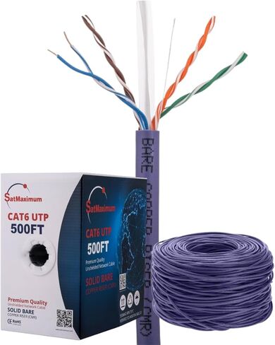500 قدم CAT6 CMR RISER Ethernet Cable مع عرض النطاق الترددي 550 ميجا هرتز ، موصل النحاس العاري الصلب ، دعم POE ++ (4PPOE) ، زوج ملتوي غير محجوز (UTP) (أبيض ، 500 قدم) in Kuwait