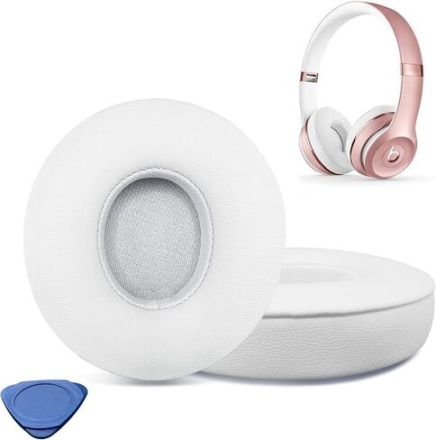 أسماء الأذن البديلة لـ Beats Solo2 و 3 سماعات الرأس ، وتوافقات Compatibel Solo2 و 3 منصات الأذن البديلة ، وأغطية الأذن المطورة بجلد بروتين ناعم ، ورغوة ذاكرة عزل الضوضاء المحسنة (ثلج أبيض) in Kuwait
