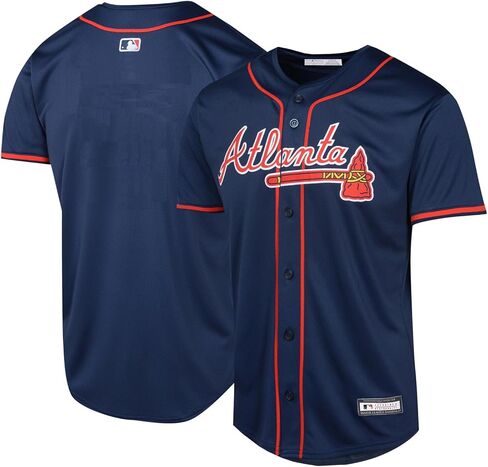 Outerstuff Atlanta Braves MLB Kids Youth 4-20 Navy Alternate Team Jersey in Saudi Arabia