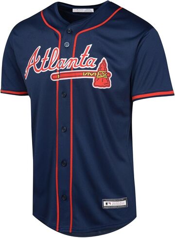 Outerstuff Atlanta Braves MLB Kids Youth 4-20 Navy Alternate Team Jersey in Saudi Arabia