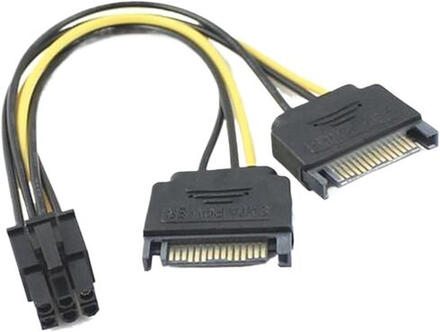 SATA 15 Pin Male M to Pcie Pci Express Pci-Express PCI-e Express Card 6 Pin Female Graphics Video Card Power Cable 15cm in Saudi Arabia