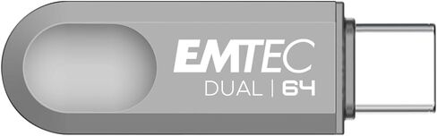 EMTEC - USB 3.2 USB-A Type-C Dual D280 ECMMD64GD283 - Flash Drive Universal Compatibility USB 3.2 - Read 80MB/s, Write 20MB/s, Eco Design, 64GB/GB in Saudi Arabia