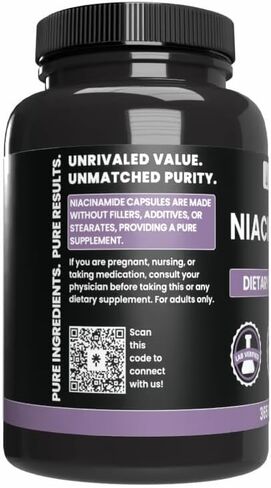Pure Original Ingredients Niacinamide (730 Capsules) No Magnesium Or Rice Fillers, Always Pure, Lab Verified in Saudi Arabia