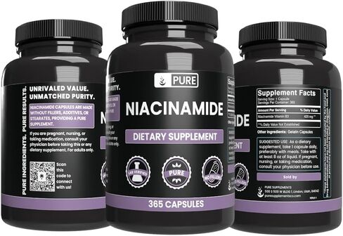 Pure Original Ingredients Niacinamide (730 Capsules) No Magnesium Or Rice Fillers, Always Pure, Lab Verified in Saudi Arabia