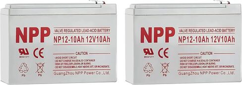 NPP NP12-10Ah(F2, 2 Pcs) 12V 10Ah Rechargeable SLA Scooter Battery With F2 Style Terminals for Pride Mobility GoGo Scooter, BP12-12, Neuton Mowers CE5 UB12100-S, Security Systems in Saudi Arabia