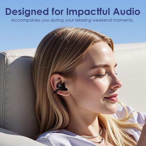 Open Ear Ring True Open Ear Headphones, Lightweight Comfort Open Ear Clip Wireless Earbuds, 40H Play Bluetooth 5.4 Headphones with Smart Digital Display Design Fit Sports Running, Workout Black in Saudi Arabia