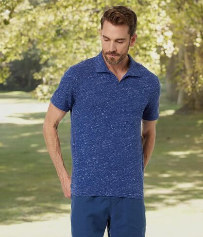 Lucky Brand Men's Short Sleeve Linen Johnny Collar Polo in Saudi Arabia
