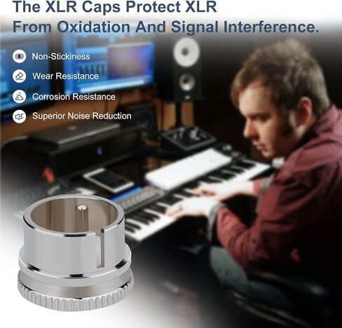 Monosaudio XLR Plugs 2Pcs - Dust Caps & Shorting Plugs - Noise Stopper Dust Proof Protectors - Rhodium Plated XLR Connector Covers for Audio, Speakers, Subwoofers, Amplifier in Saudi Arabia