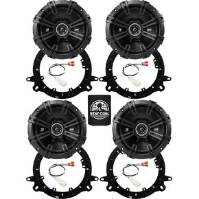 KICKER Speakers 6.5 inch for Toyota RAV4 2001-2018 Upgrade Kit - 4 Pack of DS Series with Adapters and Harness, Coaxial 6 1/2 Car Audio Front and Rear Door Speaker DSC650, 43DSC6504