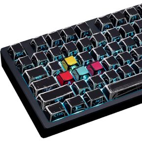 130-Key PBT Keycap Set, Gradient Red and Green Watermelon Inspired Design, Cherry Profile Side Print Shine Through Custom Keycaps for ANSI Layout Mechanical Keyboards