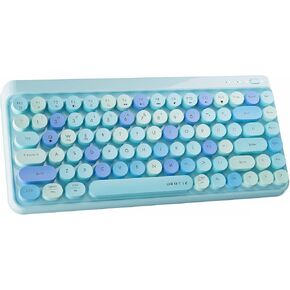 X Ubotie اللاسلكي Bluetooth TKL لوحة مفاتيح مع 84 قفصات مستديرة رجعية ، على طراز الآلة الكاتبة ، للكمبيوتر/أجهزة الكمبيوتر/الأجهزة اللوحية (اللون الأرجواني) in Kuwait