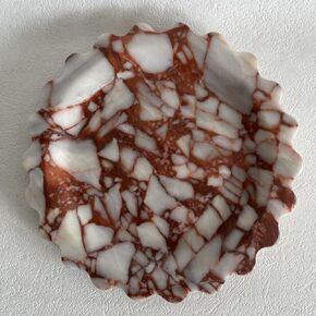 صينية تقديم رخامية من الحجر الجيري من SAIDKOCC، صينية دائرية على شكل صدفي، طبق تقديم صغير للعداد، الحمام، المطبخ، منضدة، حامل أطباق حلقي للمجوهرات (حجر جيري بيج) in Kuwait