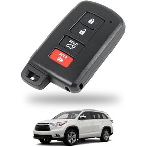 314.3 Mhz Smart Remote Key Car Key Fob Replacement Compatible with 2014-2019 Toyota Highlander FCC: HYQ14FBA AG Board Number:281451-2110 4 Buttons Key Fob Replaces 89904-0E121 89904-0E120