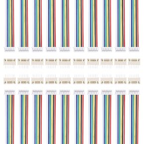 MECCANIXITY 20 Pcs MX 1.25mm 6 Pin Single Head Male Connector Plug with 28 AWG 150mm Wire Cable and Female Motherboard Connector for Speakers,LED Light Strips,Small Appliances