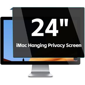 Hanging Type 24 inch Computer Privacy Screen Filter, Compatible with 24 inch iMac, Acrylic Anti-Scratch Anti Spy Screen Protector Panel, Blocking Blue Light Computer Screen Privacy Shield