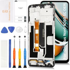 for OnePlus Nord N200 5G 1+ OEM +Frame 6.49" LCD Screen Display Replacement Touch Digitizer Assembly Kit