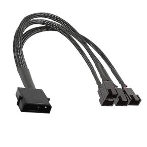to 1/2/3/4/5 TX3/TX4 Pin(PWM) 12V PC Case Fan Power Splitter Cable Adapter, to 3 Pin 4Pin Fan Sleeved Cooler Y Cord(Blue)