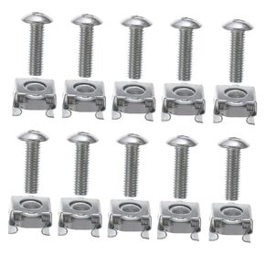 100Pcs Server Rack Screws Clip Nuts Plated Rack Mount Screws for Network Equipment Installation Durable and
