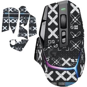 Mouse Grip Tape Full Coverage for Logitech G502 X/G502 X Plus Gaming Mouse, Mouse Anti Slip Grip Tape,Self-Adhesive PreCut Sweat-Resistant Professional Mice Upgrade Kit(Black)